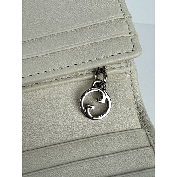 GUCCI Sakai Be Green Calfskin Diagonal Stitched Blondie Card Case Wallet - Picture 11 of 16